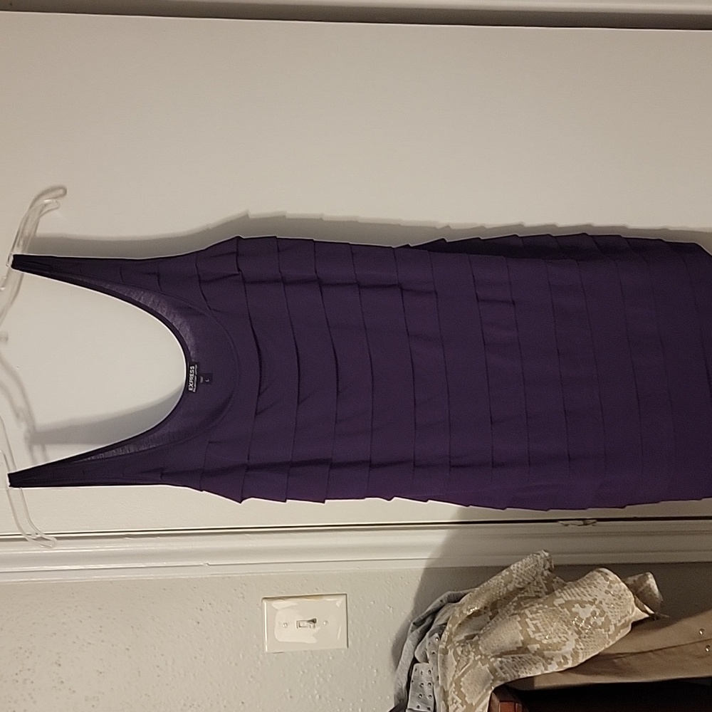 Express Deep Purple Layered Mini Dress  NWOT